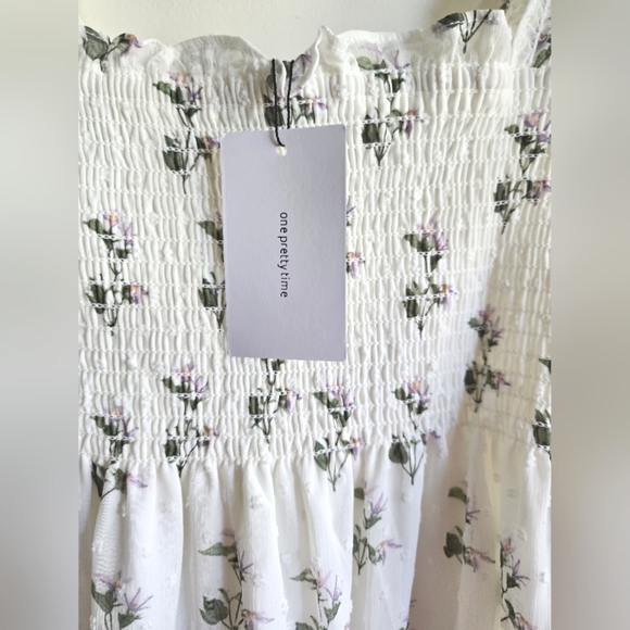 NWT! O.P.T. , Cypress Midi Dress, White/Green/Lilac, Size Large, MSRP $148 - Picture 11 of 13
